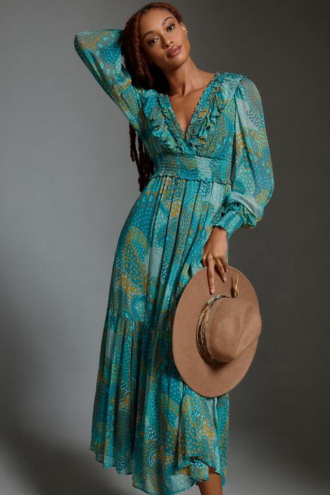 The Odetta Ruffled V-Neck Dress