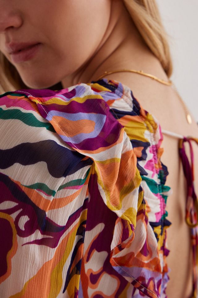 The Odetta Ruffled V-Neck Dress #3