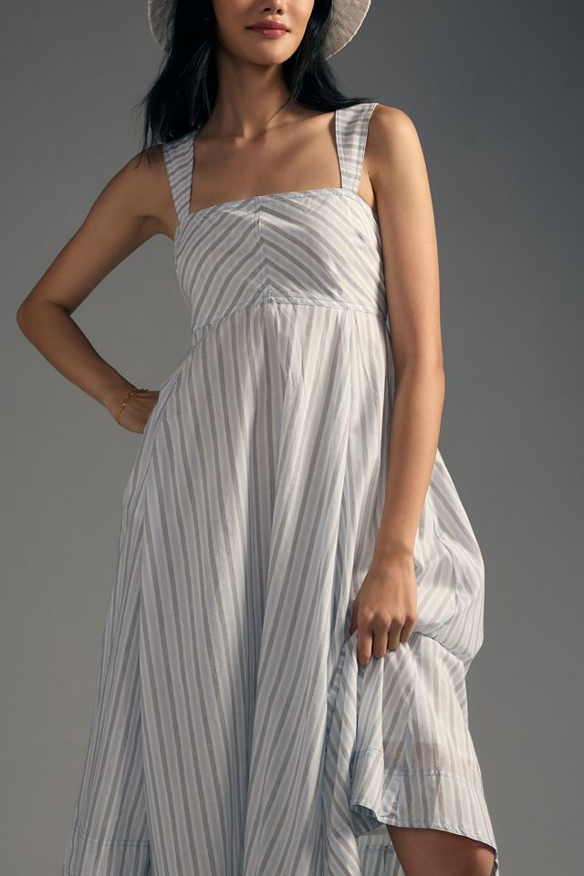 pilcro square neck patchwork midi dress Square-Neck Patchwork Midi Dress