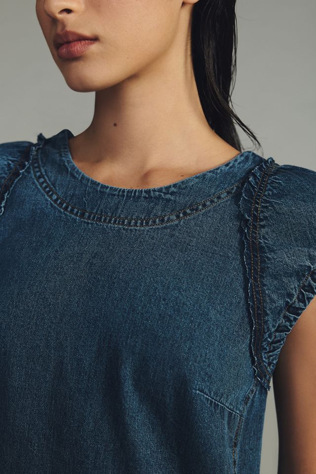 Pilcro Ruched-Sleeve Denim Dress #2