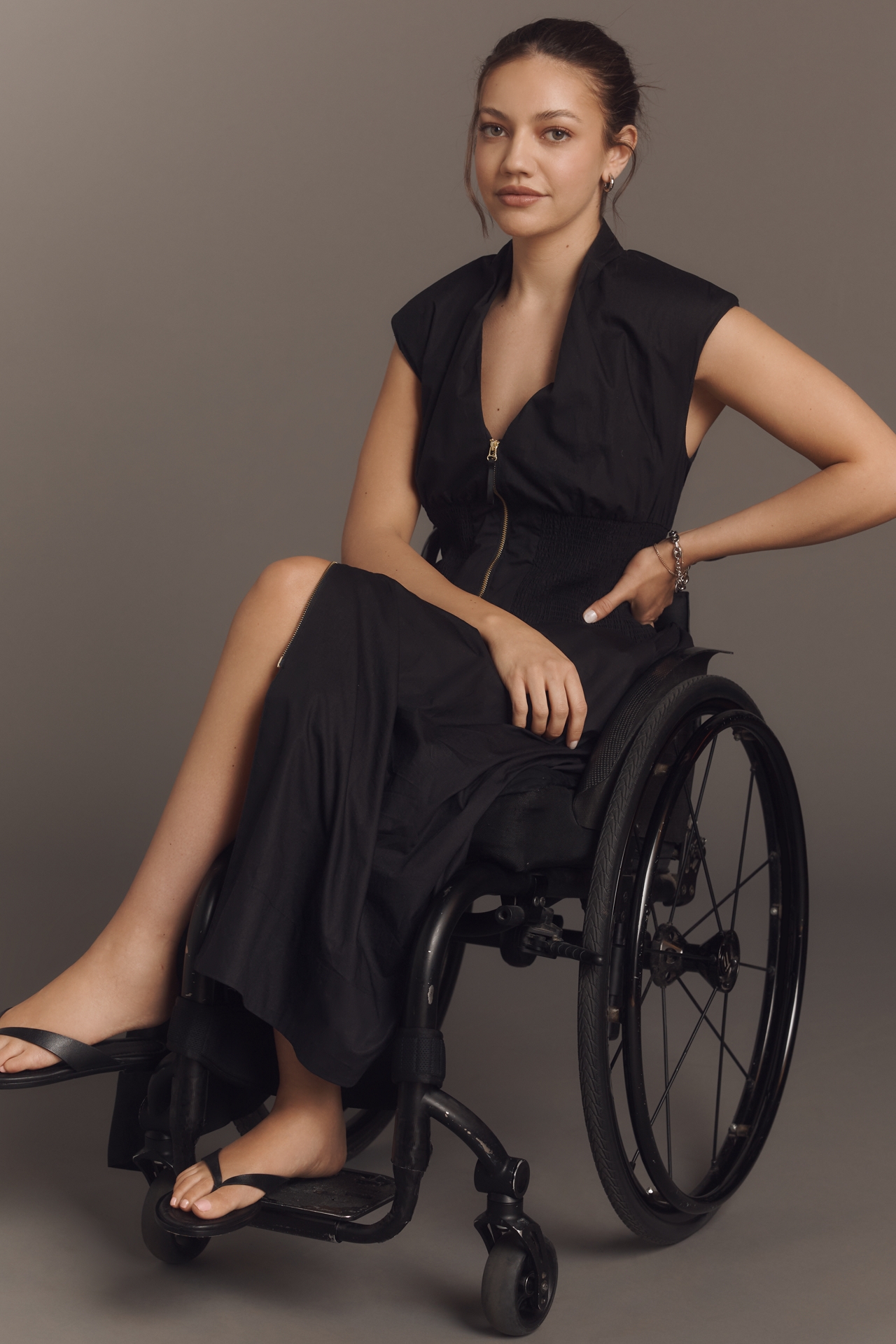 The Tommie Zip-Front Midi Dress