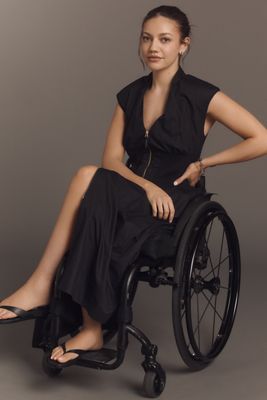 The Tommie Zip-Front Midi Dress