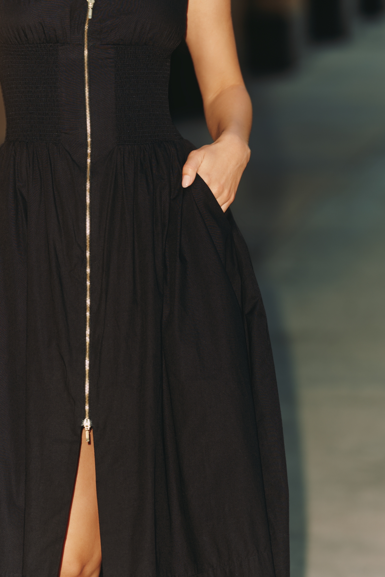 The Tommie Zip-Front Midi Dress