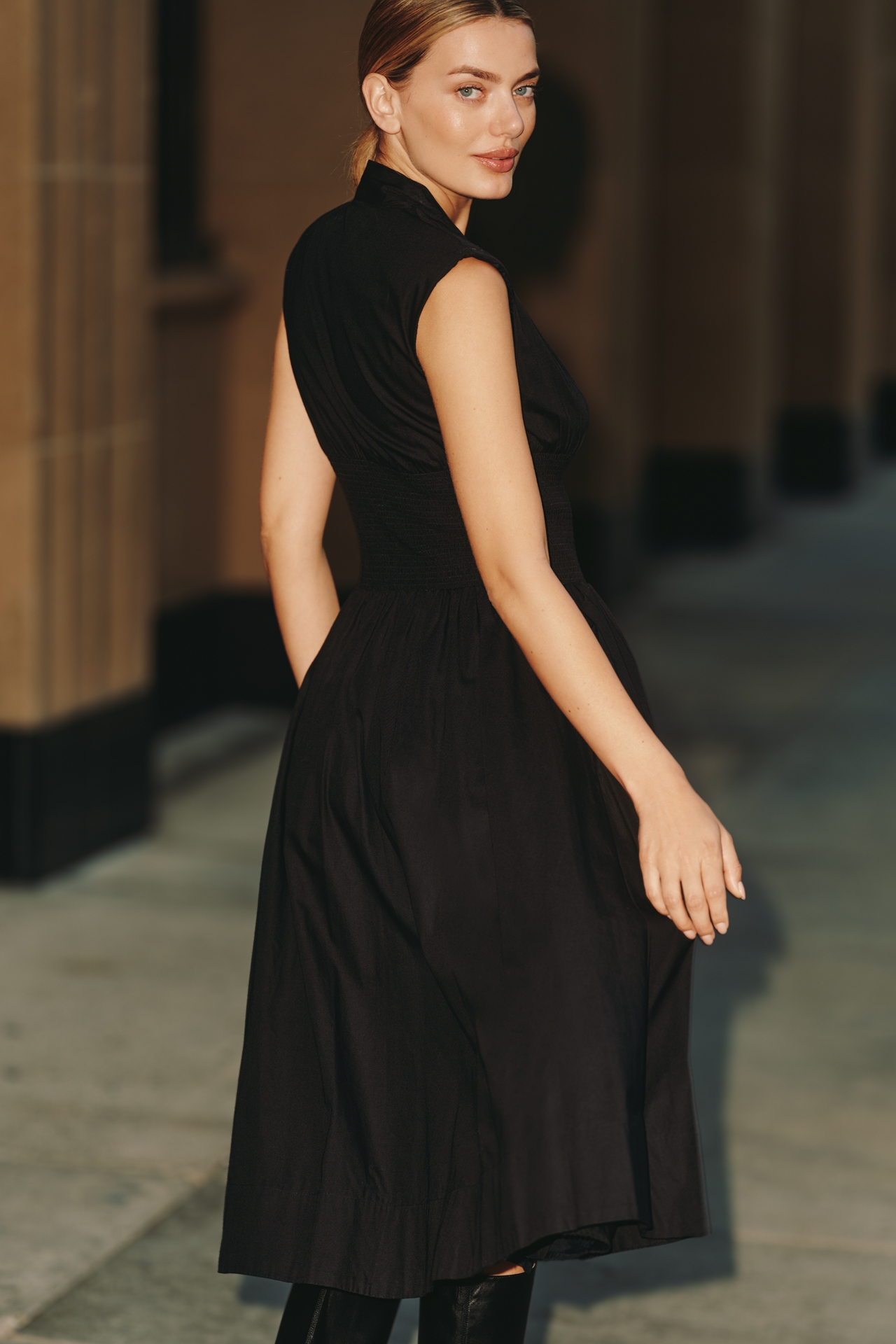 The Tommie Zip-Front Midi Dress