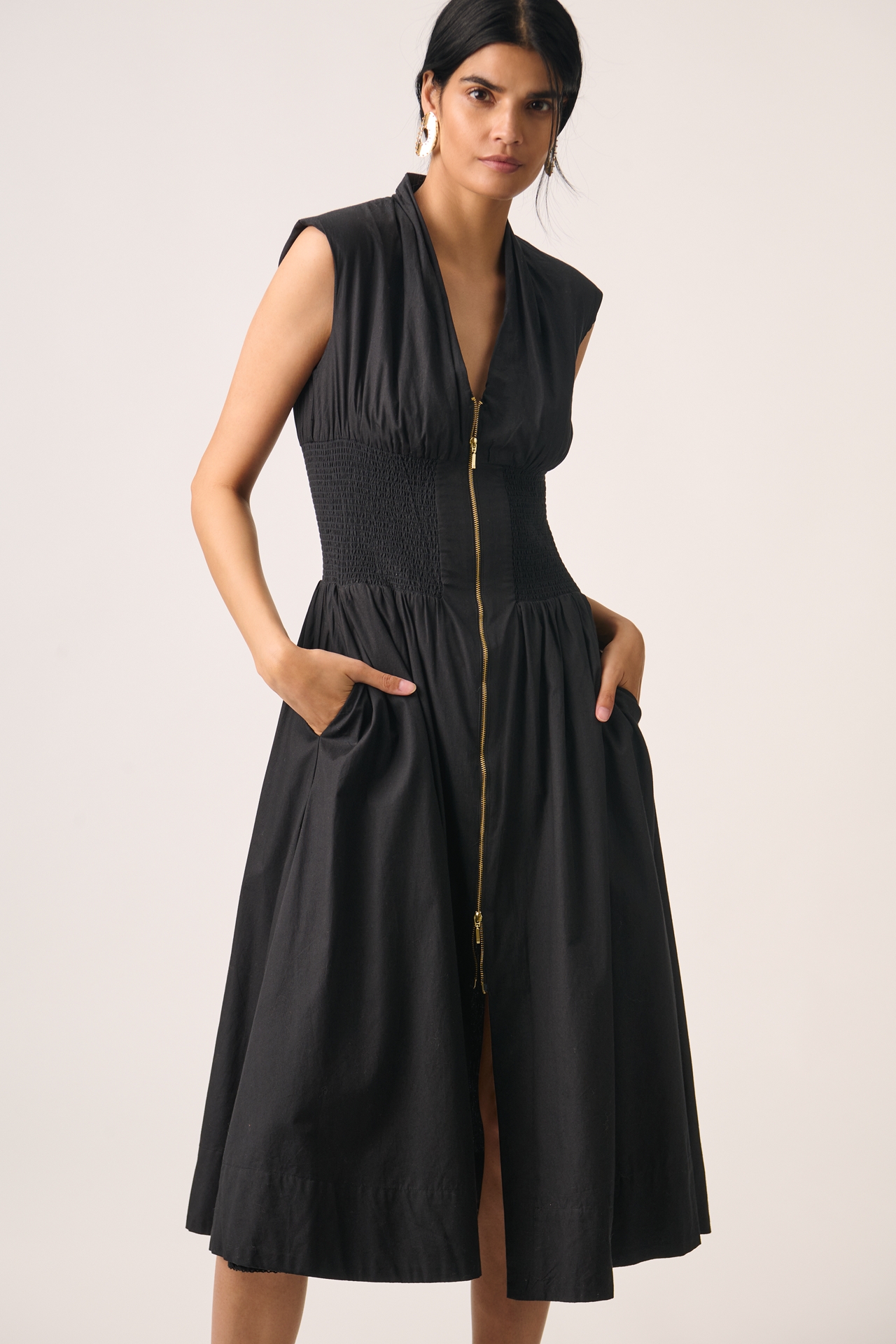 The Tommie Zip-Front Midi Dress