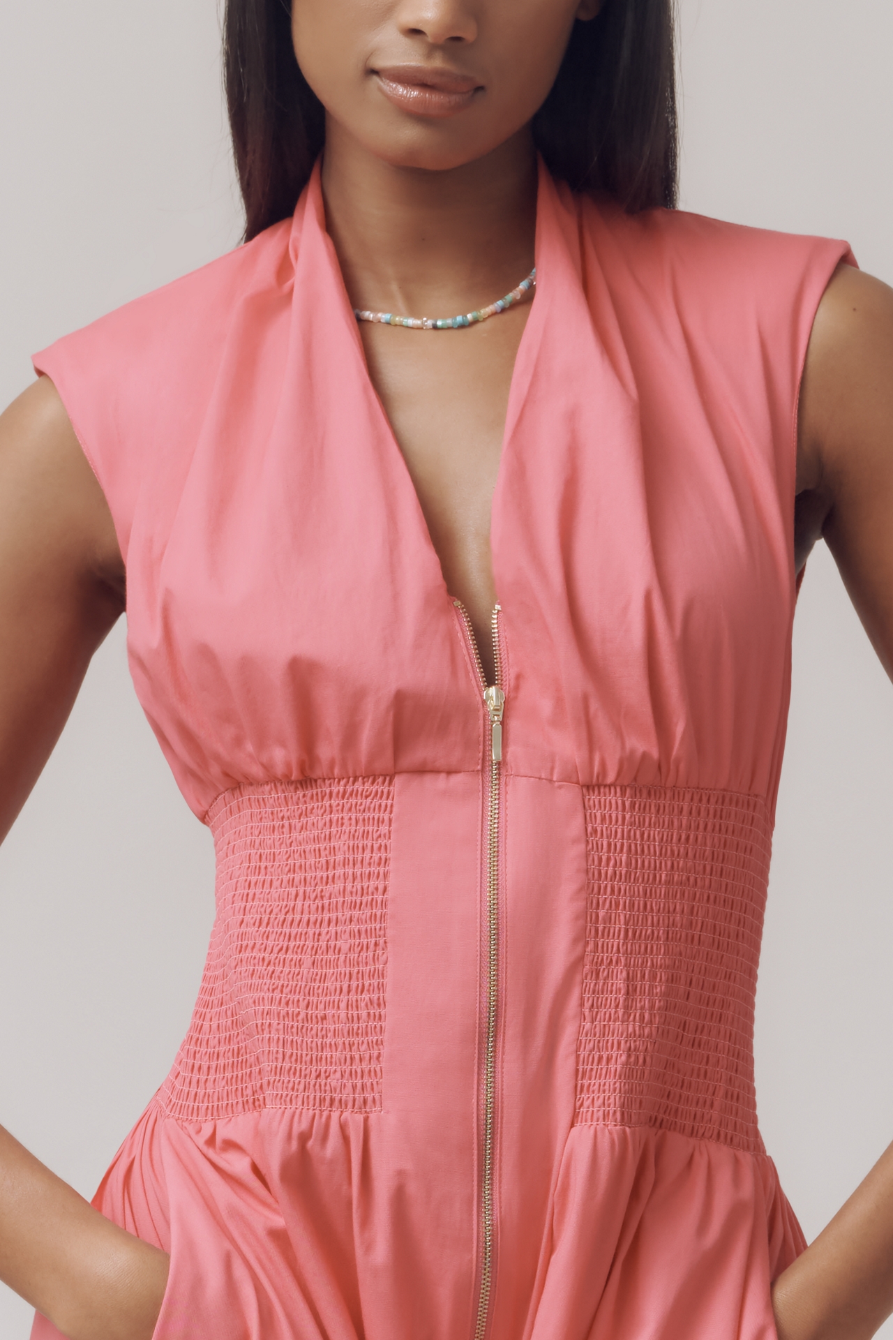 The Tommie Zip-Front Midi Dress