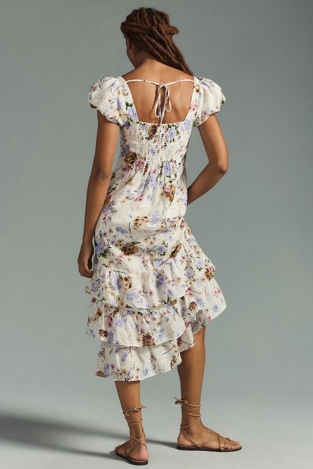 By Anthropologie Tiered Cap-Sleeve Dress #2