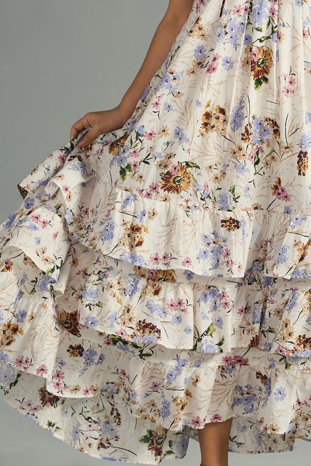 By Anthropologie Tiered Cap-Sleeve Dress #8