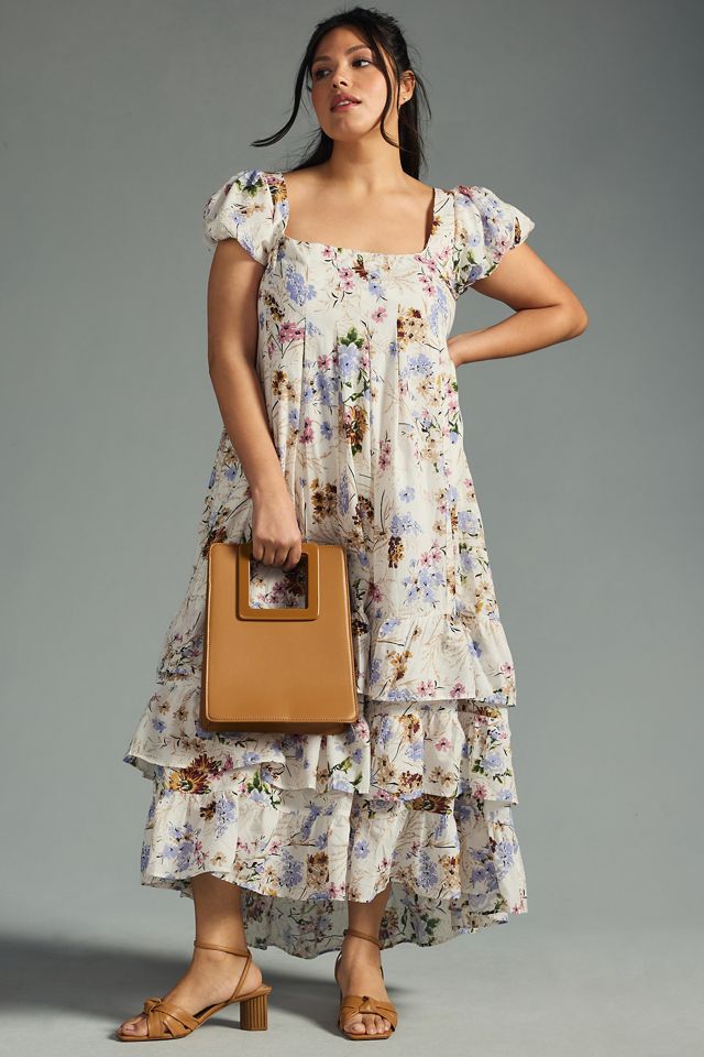 By Anthropologie Tiered Cap-Sleeve Dress #4