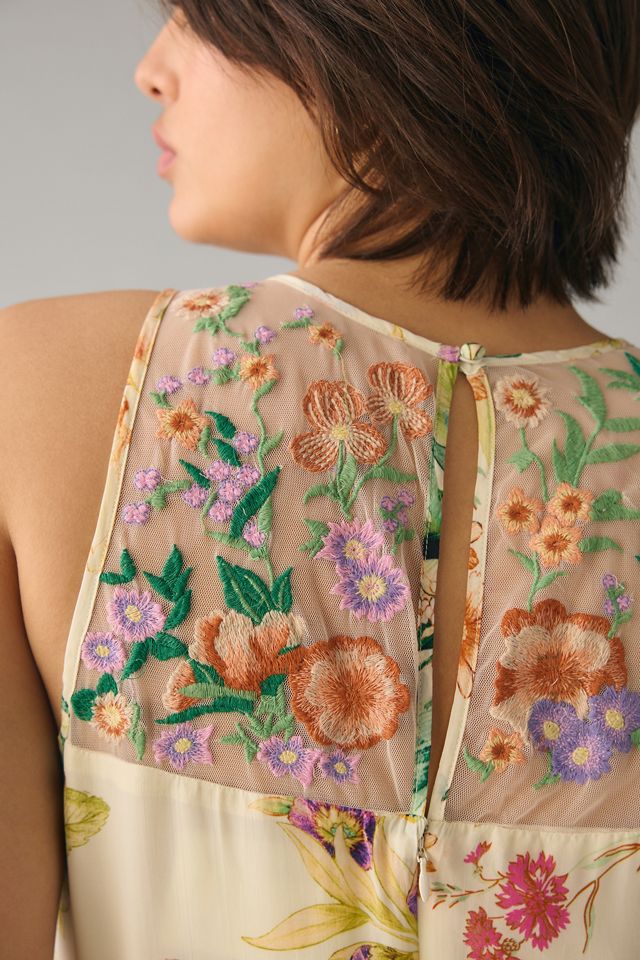 By Anthropologie Crewneck Embroidered Maxi Dress #6