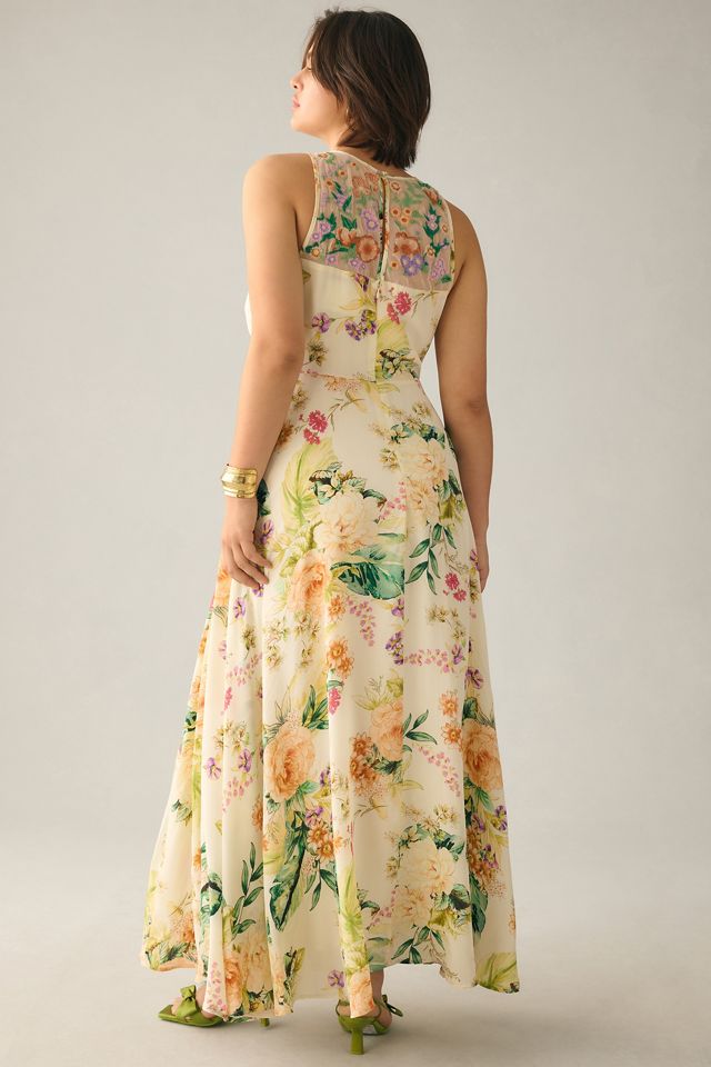 By Anthropologie Crewneck Embroidered Maxi Dress #7
