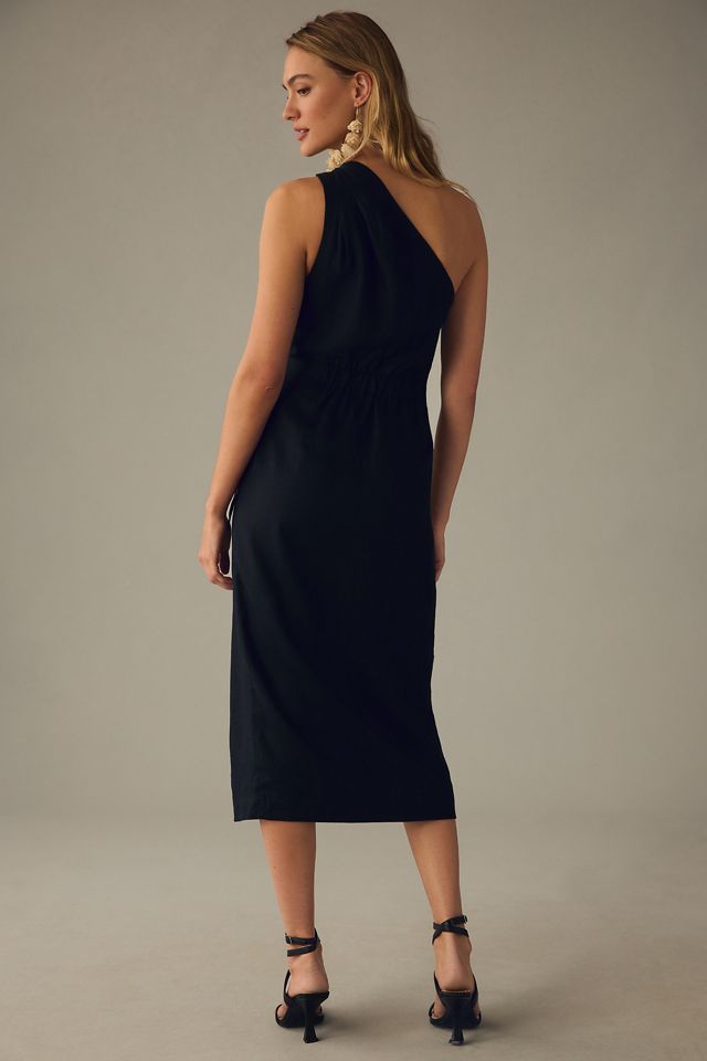 By Anthropologie One-Shoulder Linen Dress #1