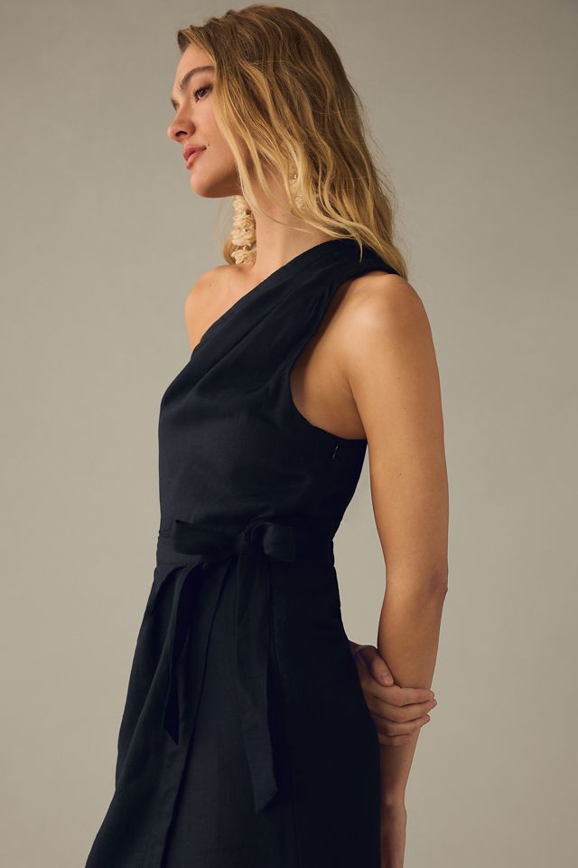 By Anthropologie One-Shoulder Linen Dress #2