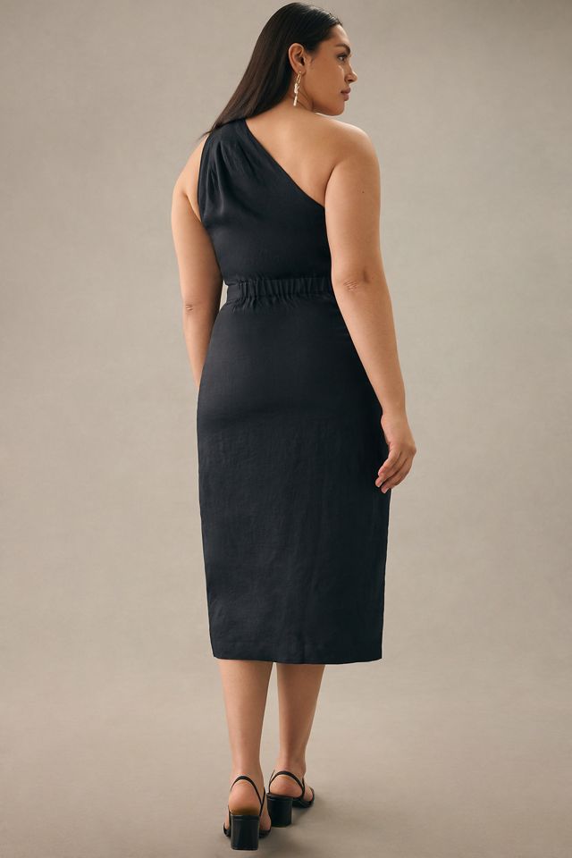 By Anthropologie One-Shoulder Linen Dress #6
