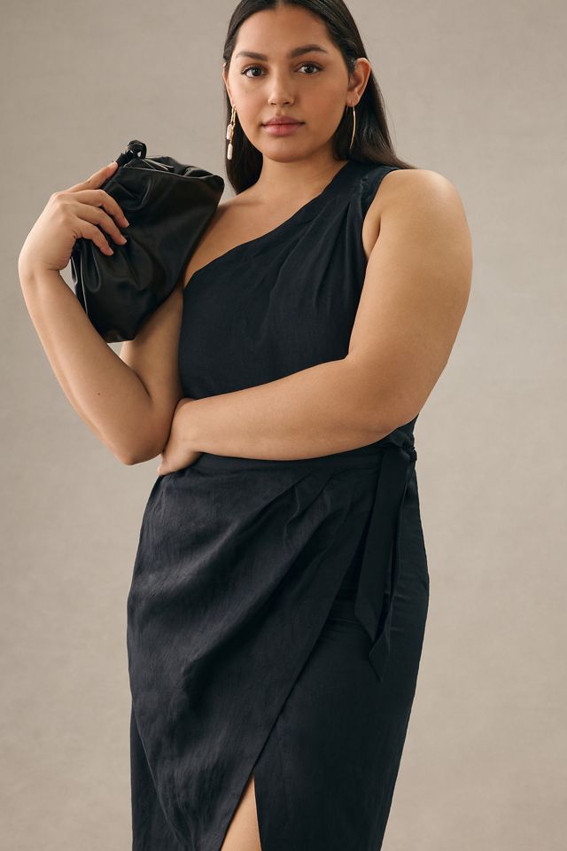 By Anthropologie One-Shoulder Linen Dress #7