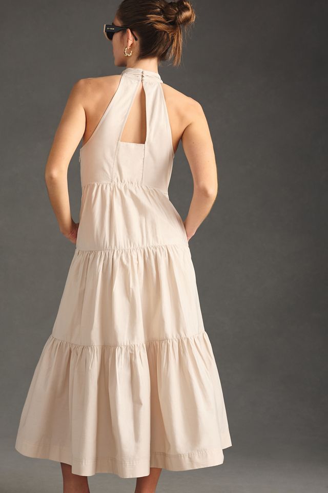 Maeve Tiered Halter Midi Dress | Anthropologie