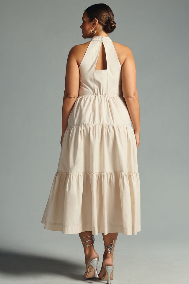 Maeve Tiered Halter Midi Dress | Anthropologie
