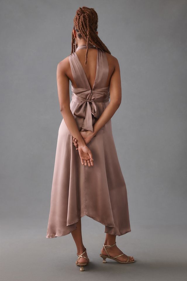By Anthropologie Silk V-Neck Dress #8