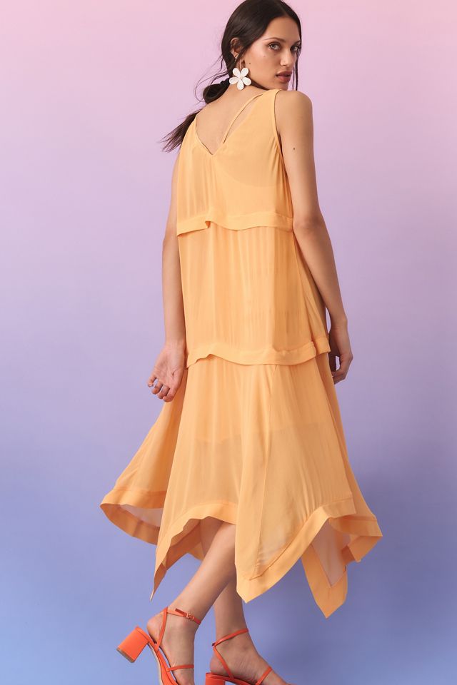 anthropologie tiered sheer dress By Anthropologie Tiered Sheer Overlay Dress