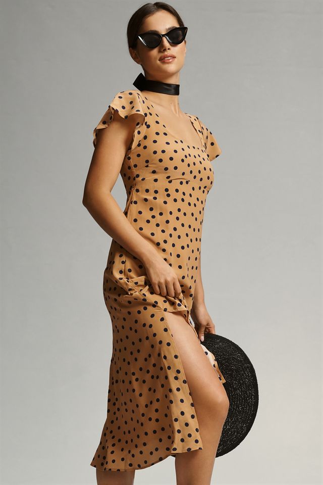 Silk Scoop Neck Dress in Earth