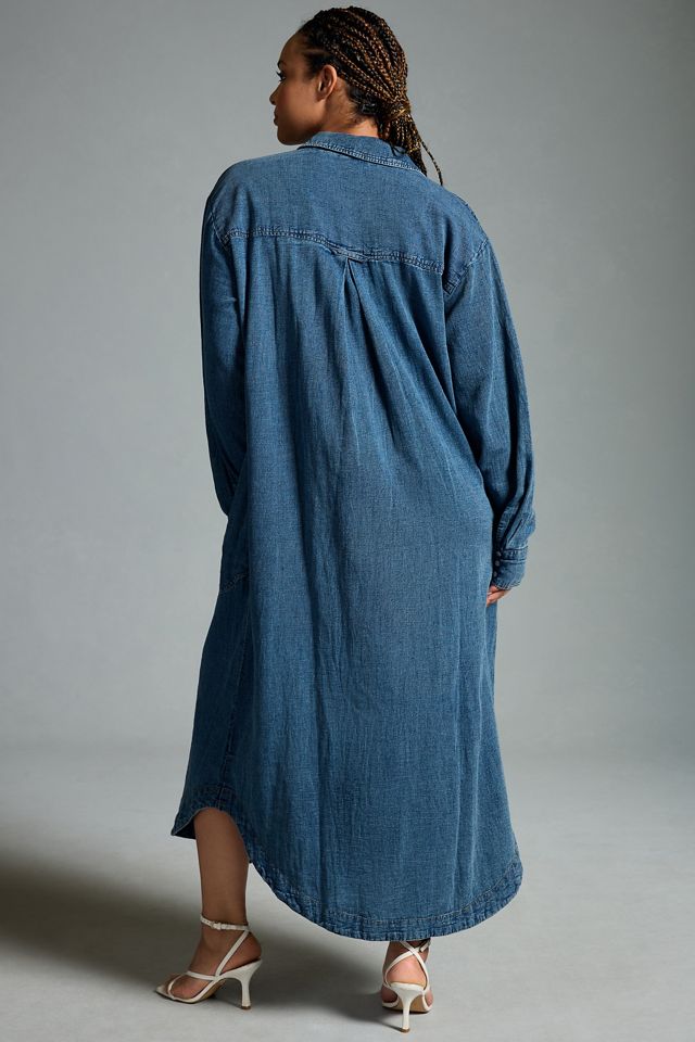 chinese dress ladies Anthropologie Women's Seen Worn Kept Denim Maxi Dress NWT | UK12