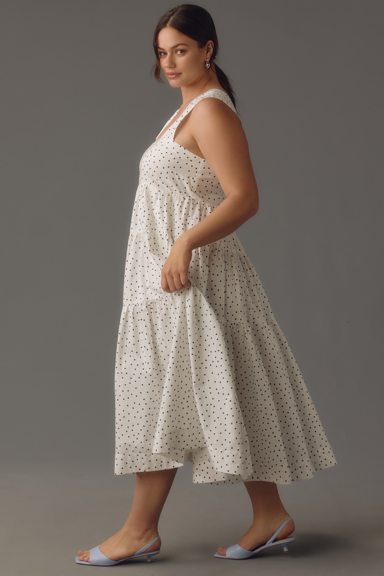 The Helena Square-Neck Tiered Midi Dress: Smocked Edition