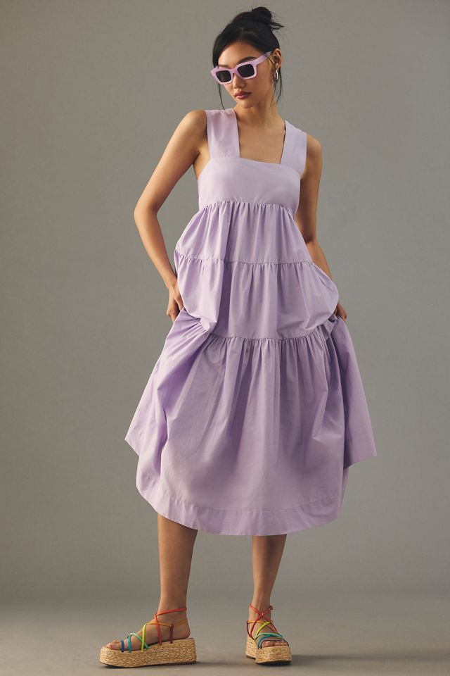 Robe Babydoll Étagée à Encolure Carrée Par Anthropologie #1
