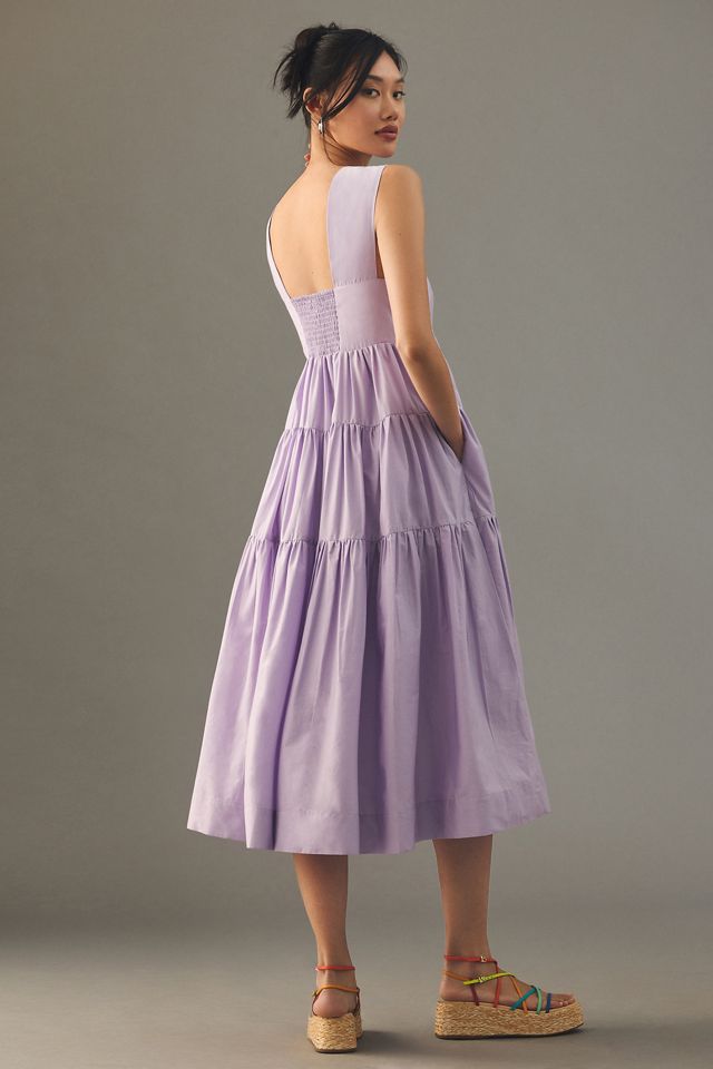 Robe Babydoll Étagée à Encolure Carrée Par Anthropologie #2