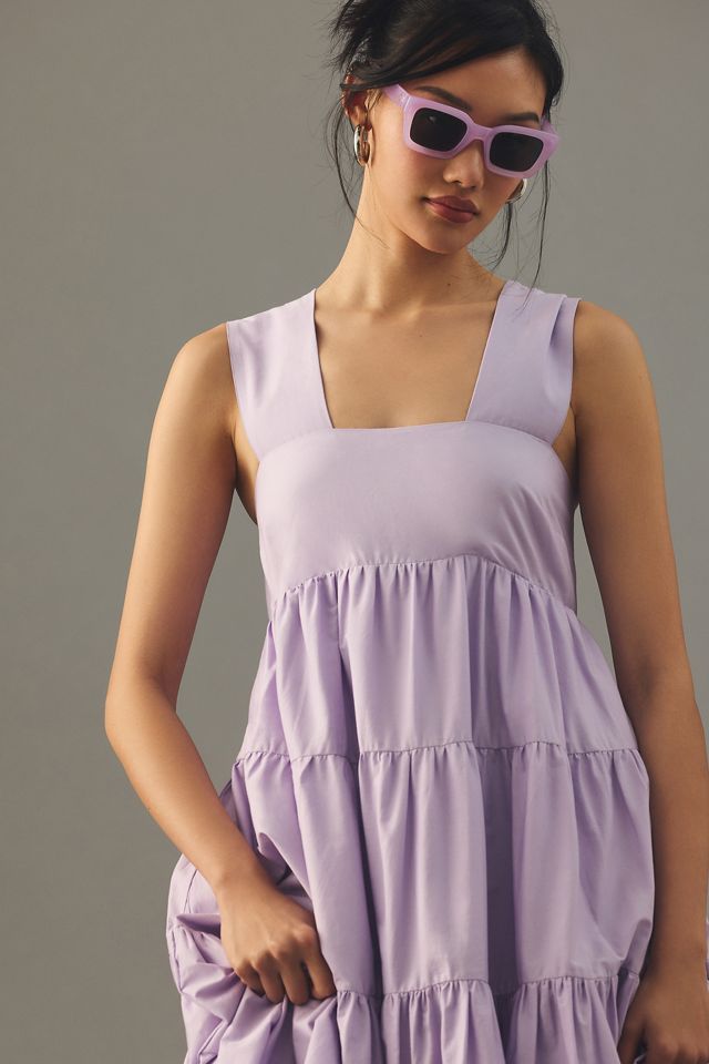 Robe Babydoll Étagée à Encolure Carrée Par Anthropologie #3