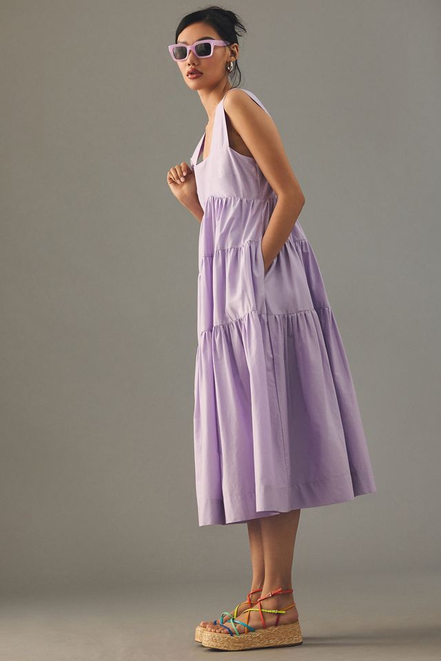 Robe Babydoll Étagée à Encolure Carrée Par Anthropologie #4