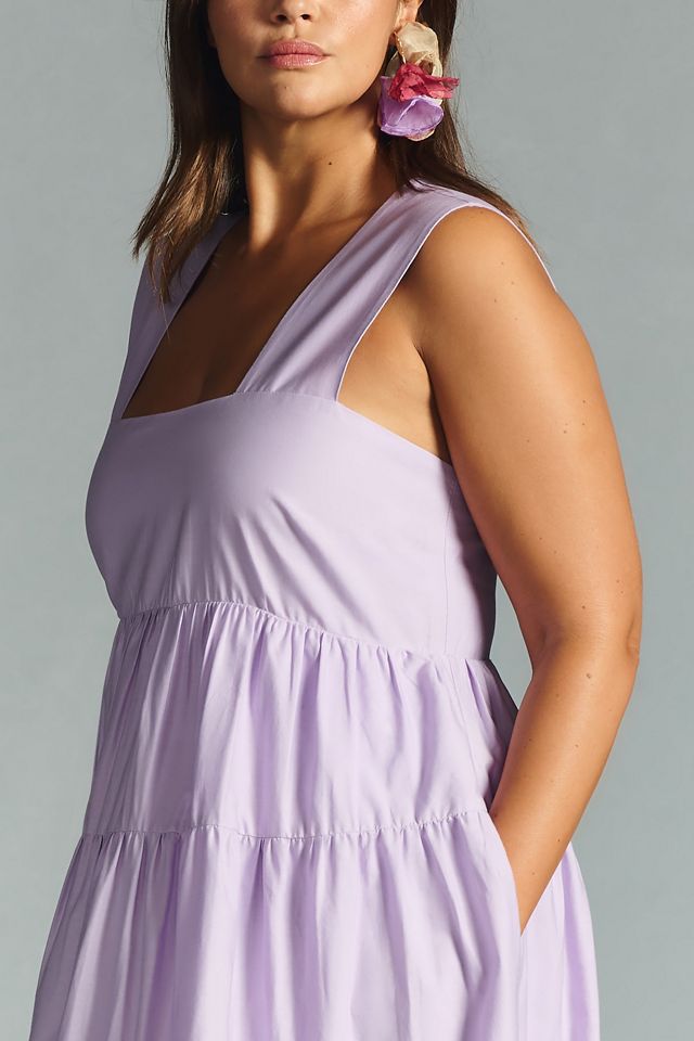 Robe Babydoll Étagée à Encolure Carrée Par Anthropologie #6