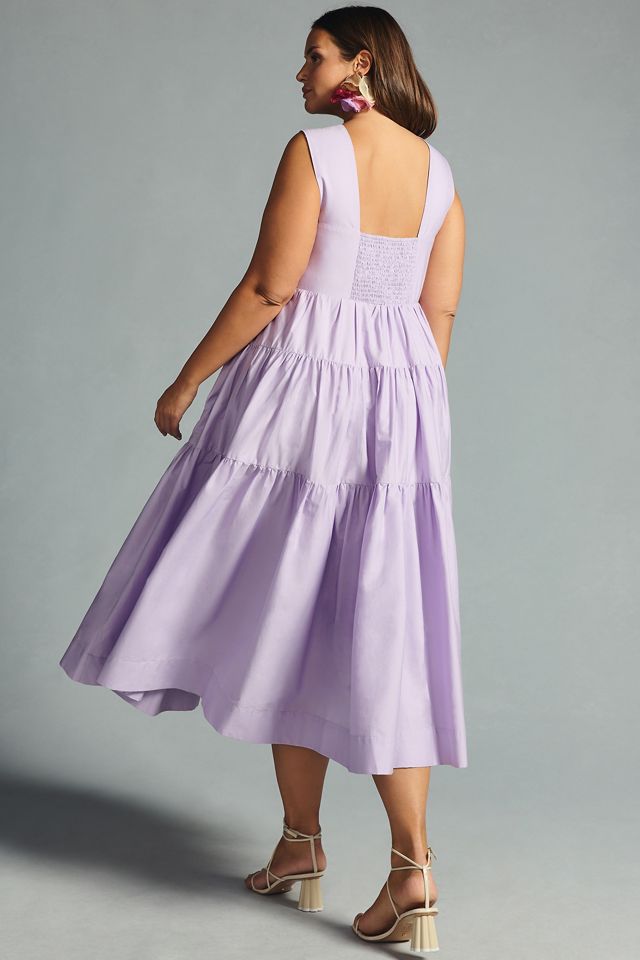 Robe Babydoll Étagée à Encolure Carrée Par Anthropologie #7