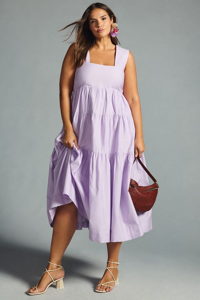Robe Babydoll Étagée à Encolure Carrée Par Anthropologie #5