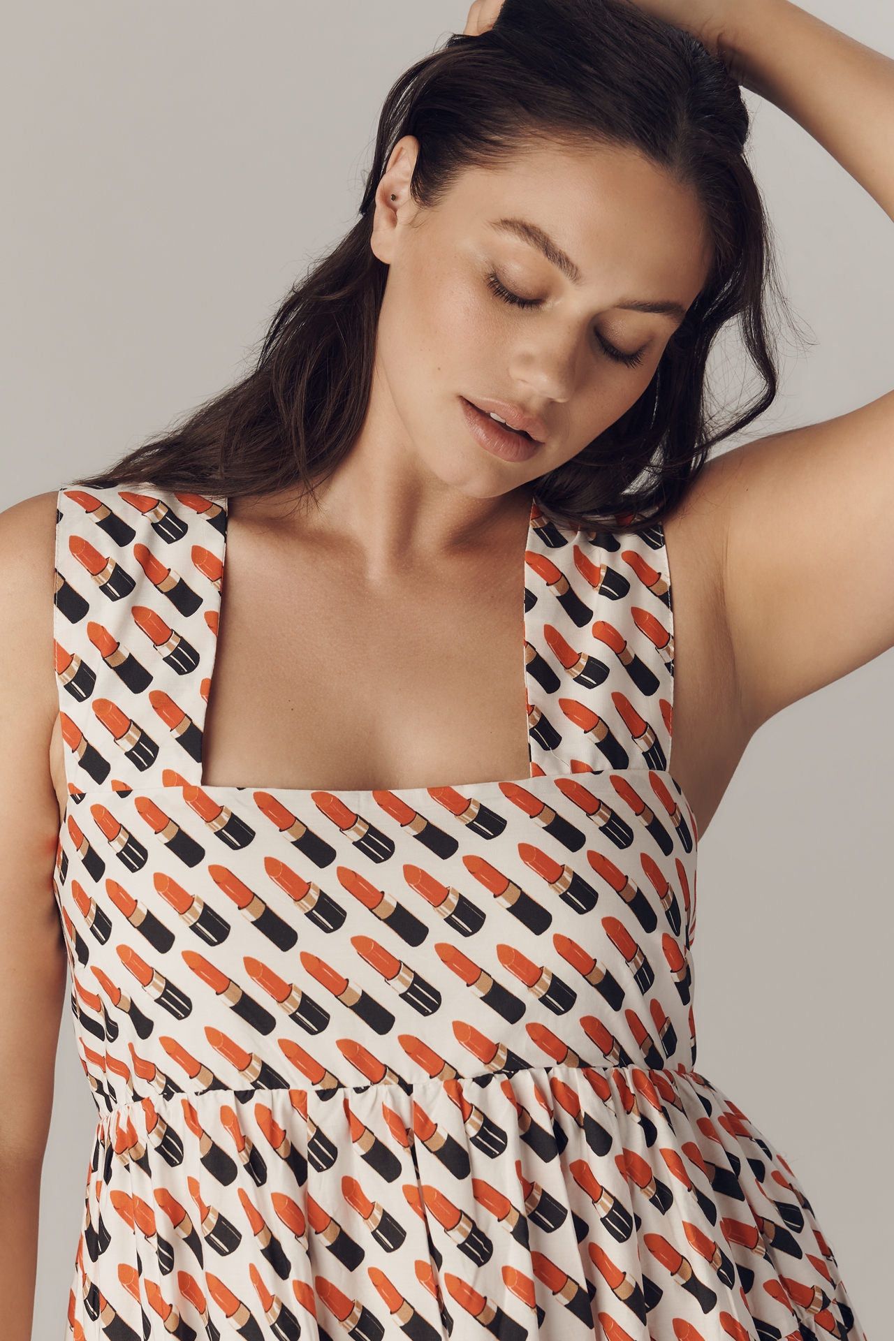 The Helena Square-Neck Smocked Tiered Midi Dress