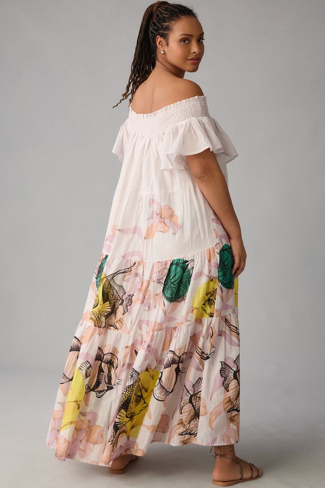 Pia Binazzi Tiered Off-The-Shoulder Dress | Anthropologie