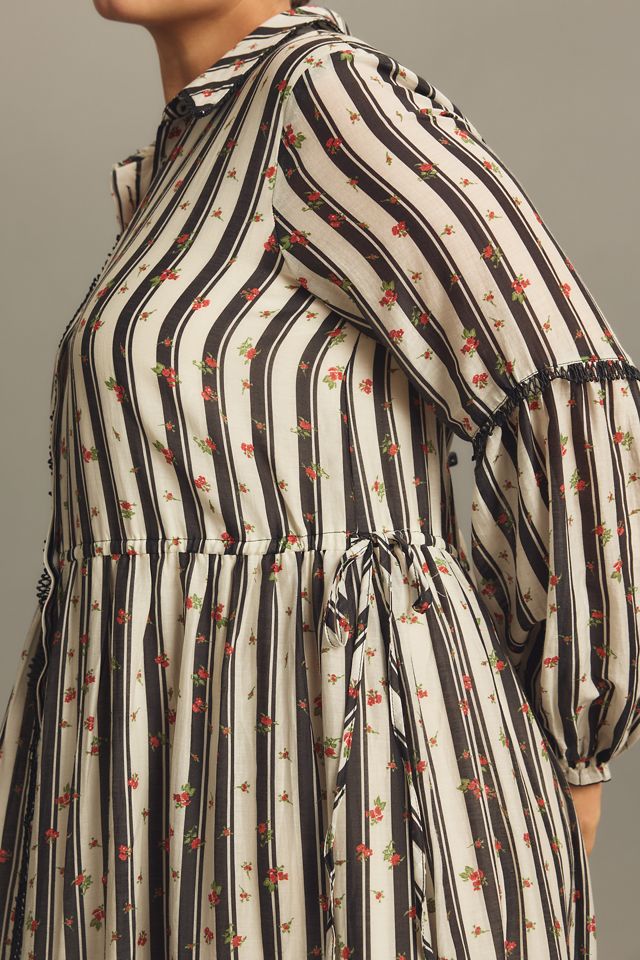 The Eleanora Printed Buttondown Midi Shirt Dress #1