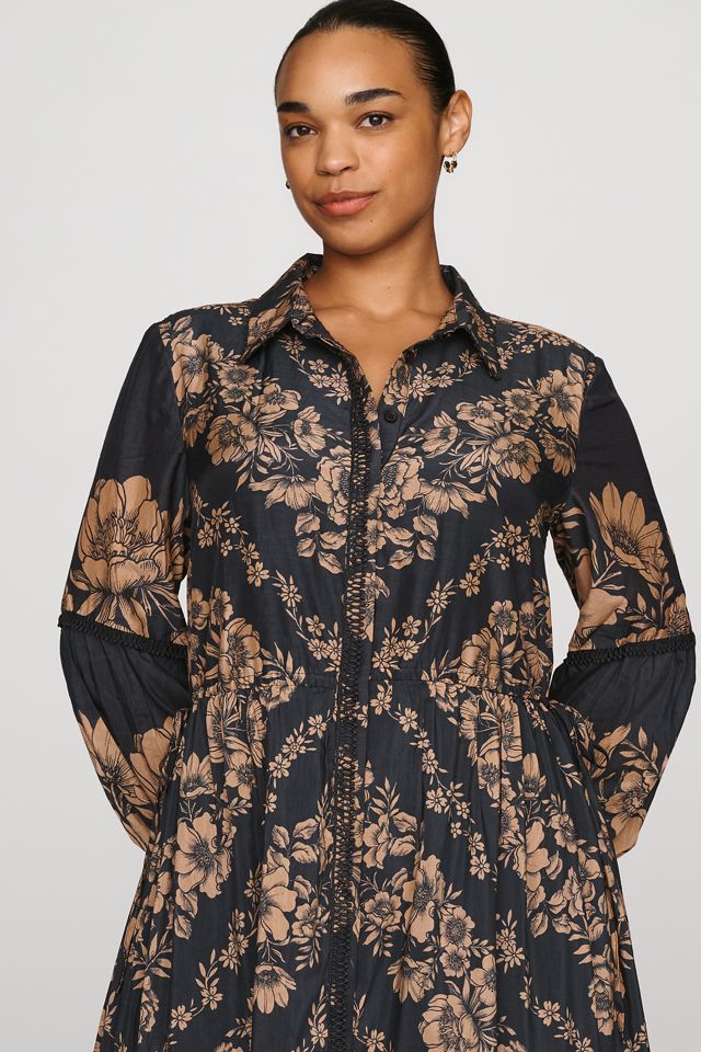 Vestido Camisero Maxi Estampado By Anthropologie #6