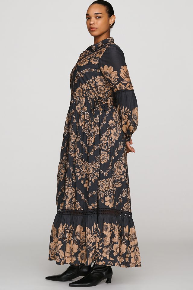 Vestido Camisero Maxi Estampado By Anthropologie #7