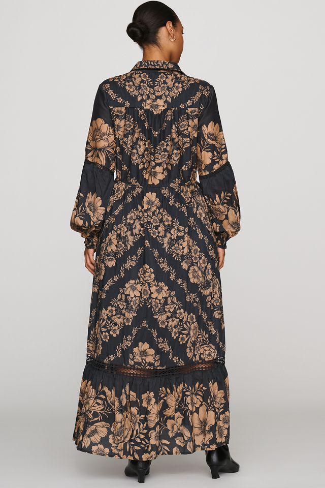 Vestido Camisero Maxi Estampado By Anthropologie #8