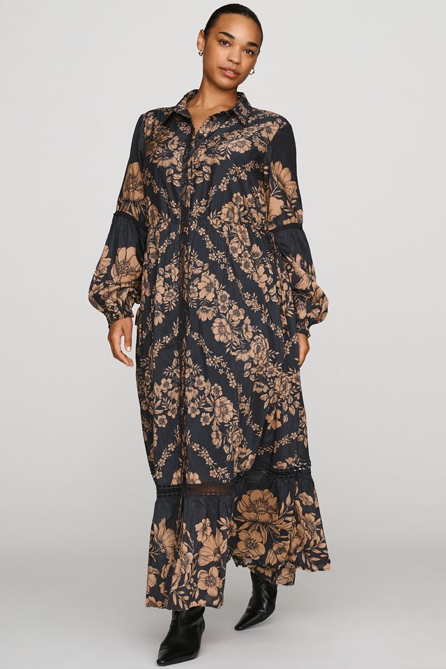 Vestido Camisero Maxi Estampado By Anthropologie #5