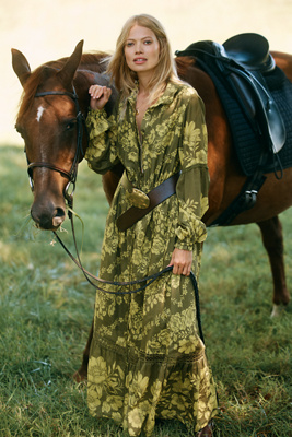 By Anthropologie Printed Buttondown Midi Shirt Dress In Green
