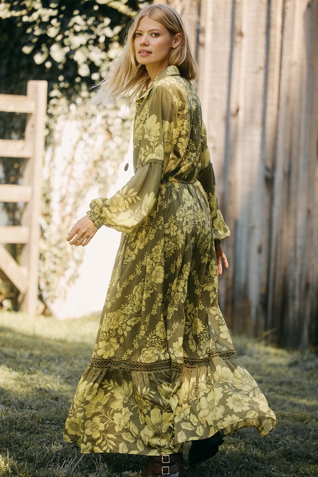 The Eleanora Printed Buttondown Midi Shirt Dress #1