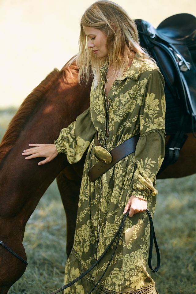 The Eleanora Printed Buttondown Midi Shirt Dress #2