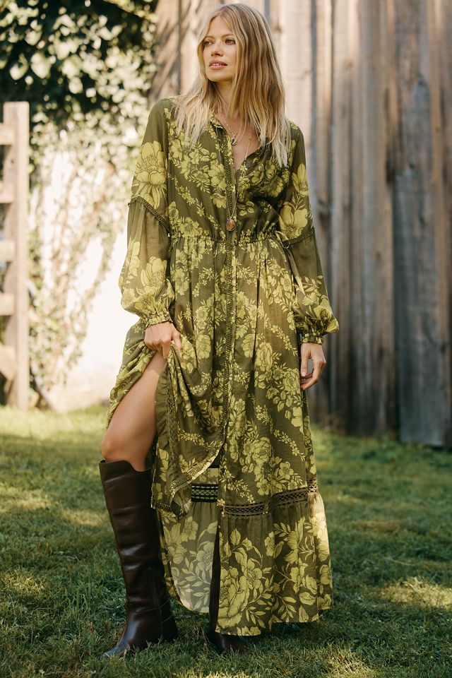 The Eleanora Printed Buttondown Midi Shirt Dress #3