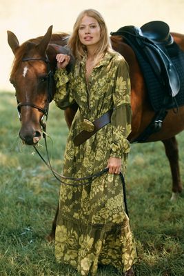 The Eleanora Printed Buttondown Midi Shirt Dress