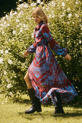 By Anthropologie Printed Buttondown Midi Shirt Dress In Multi