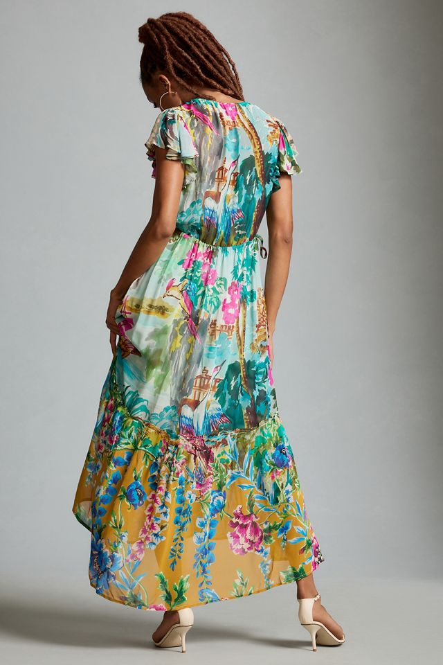 By Anthropologie V-Neck Flutter-Sleeve Dress #1
