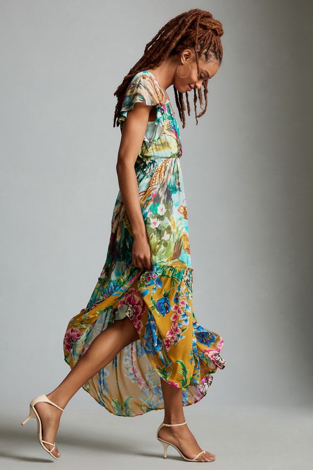 By Anthropologie V-Neck Flutter-Sleeve Dress #3