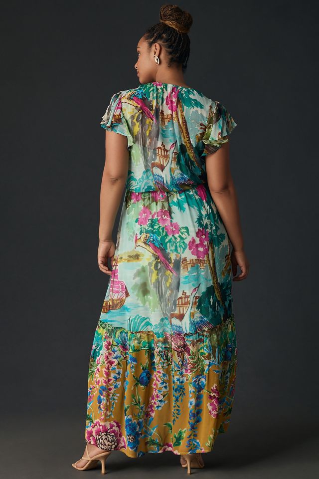 By Anthropologie V-Neck Flutter-Sleeve Dress #5