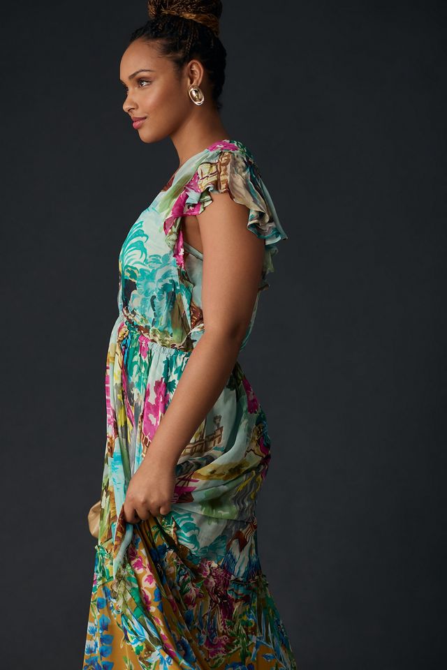 By Anthropologie V-Neck Flutter-Sleeve Dress #6